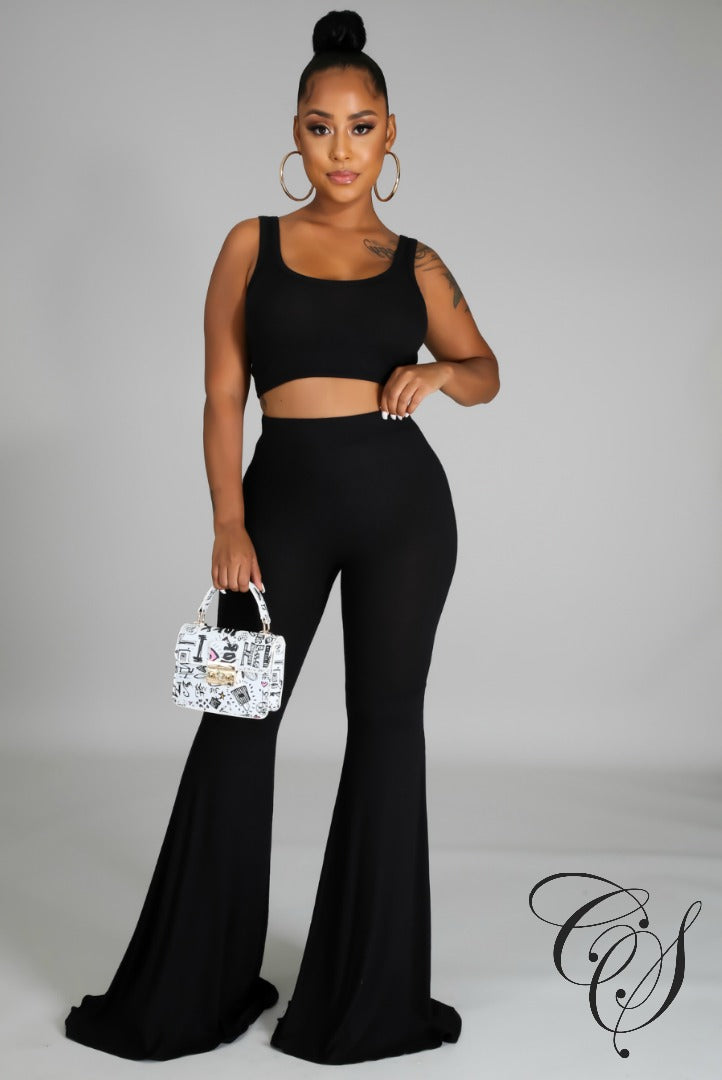 Devin Crop Top Pant Set