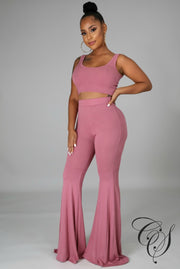 Devin Crop Top Pant Set