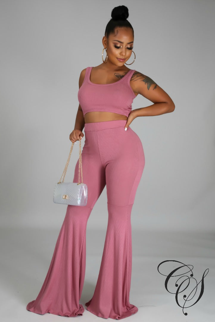 Devin Crop Top Pant Set