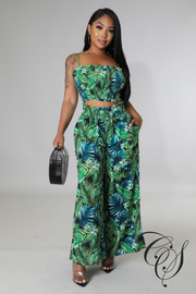 Dione Tropical Print Pant Set
