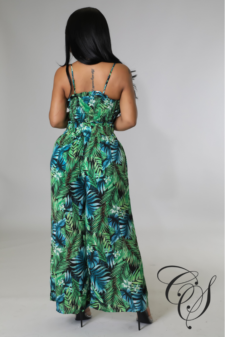 Dione Tropical Print Pant Set
