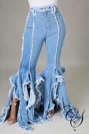 Dominique Ruffle Flare Jeans