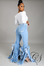 Dominique Ruffle Flare Jeans