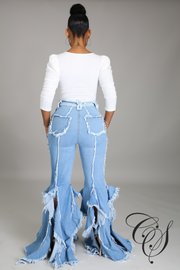 Dominique Ruffle Flare Jeans