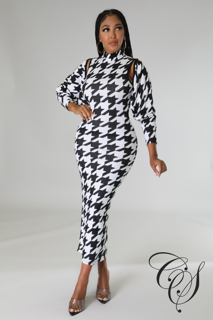 Johan Houndstooth Dress Set