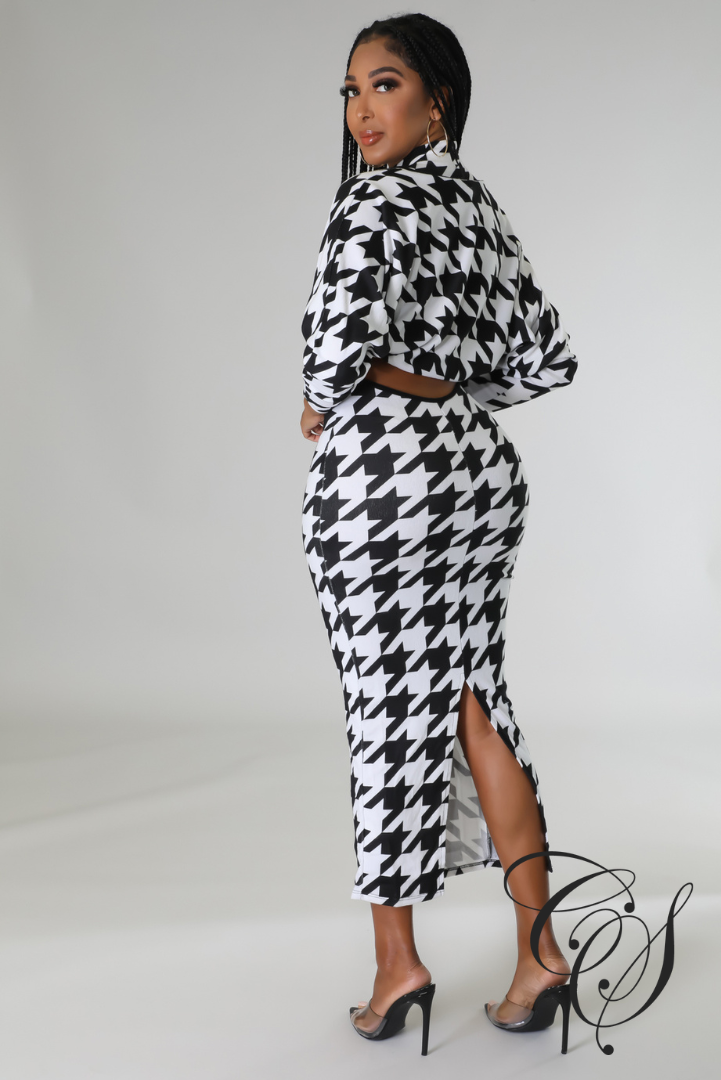 Johan Houndstooth Dress Set