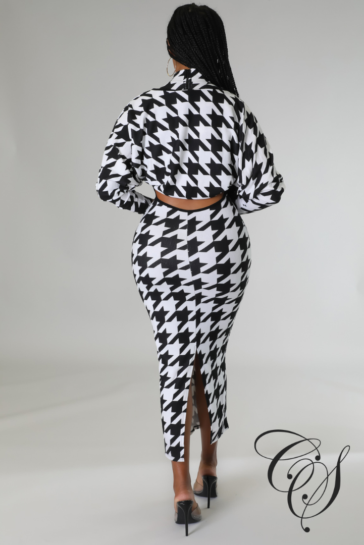 Johan Houndstooth Dress Set