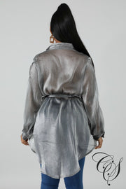 Eliana Shine Sheer Blouse, Top - Designs By Cece Symoné