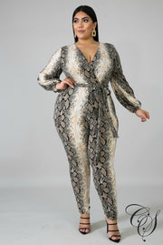 Elina Snakeskin Jumpsuit, Jumpsuit - Designs By Cece Symoné