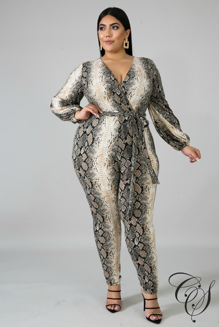 Elina Snakeskin Jumpsuit, Jumpsuit - Designs By Cece Symoné