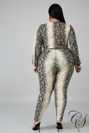 Elina Snakeskin Jumpsuit, Jumpsuit - Designs By Cece Symoné