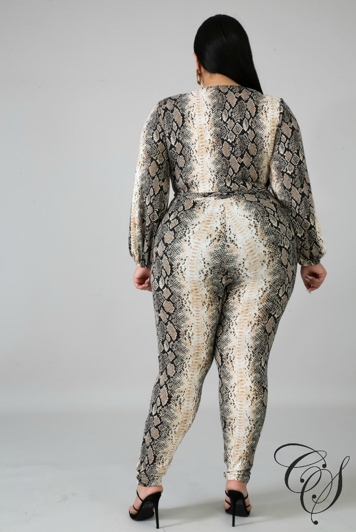 Elina Snakeskin Jumpsuit, Jumpsuit - Designs By Cece Symoné