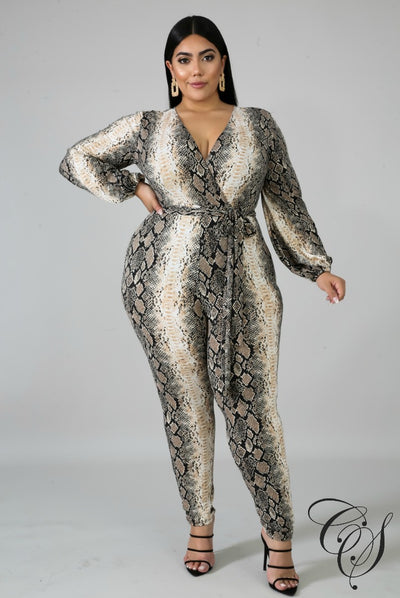 Elina Snakeskin Jumpsuit, Jumpsuit - Designs By Cece Symoné
