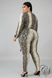 Elina Snakeskin Jumpsuit, Jumpsuit - Designs By Cece Symoné