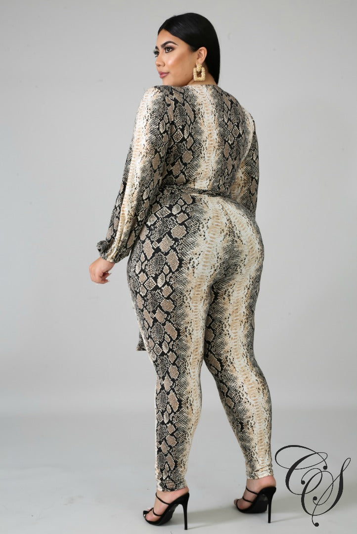 Elina Snakeskin Jumpsuit, Jumpsuit - Designs By Cece Symoné