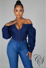 Essence Off The Shoulder Denim Top