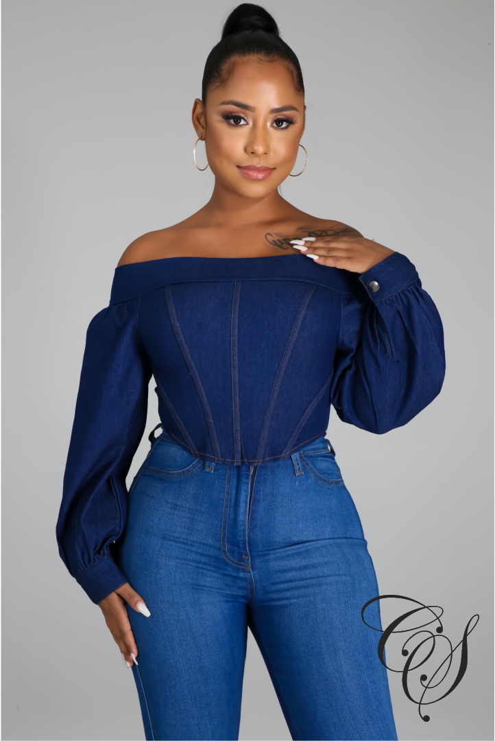Essence Off The Shoulder Denim Top