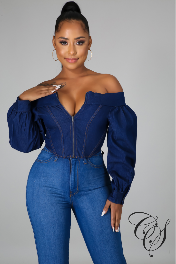 Essence Off The Shoulder Denim Top