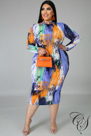 Estrella Striking Midi Dress