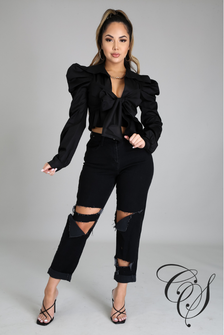 Eve Poplin Tie Top