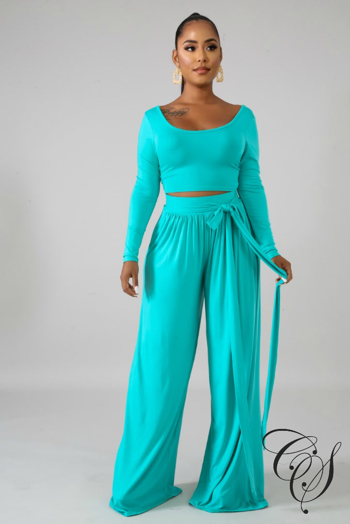 Evelyn High Waist Palazzo Pant Set, Set - Designs By Cece Symoné