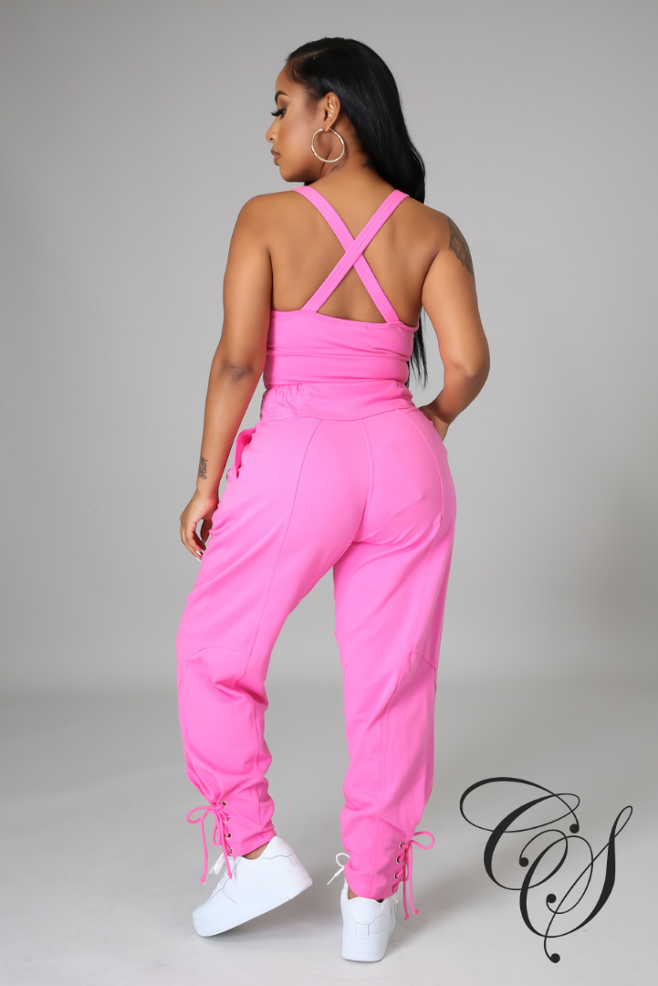 Evona Crop Top with French Terry Baggy Pant