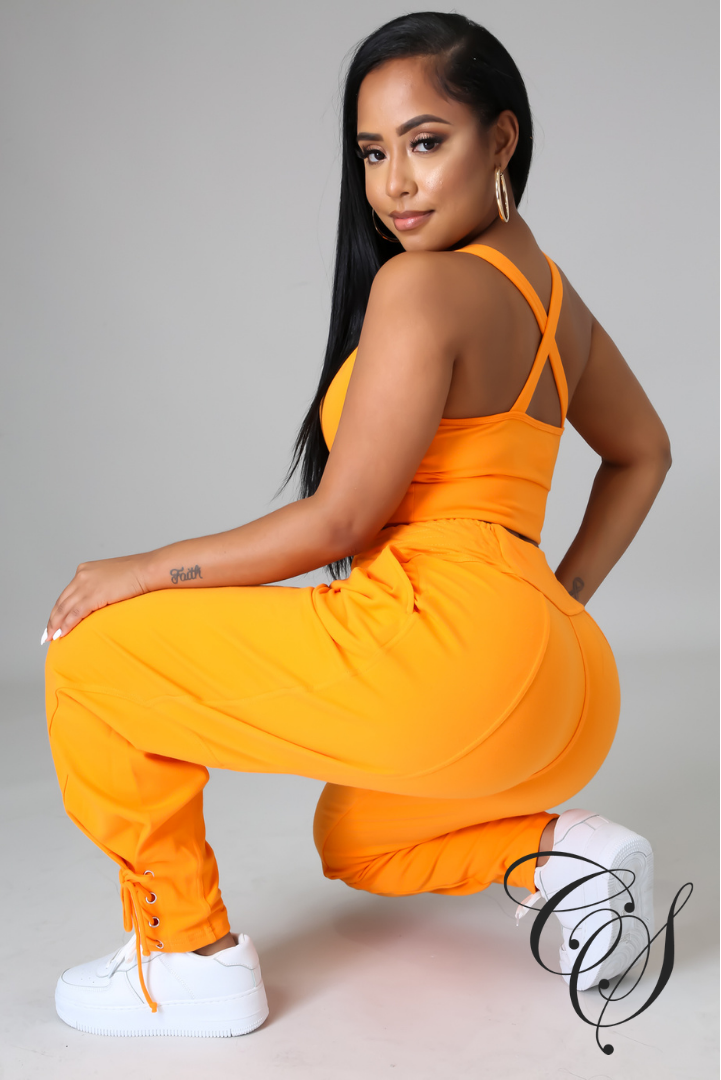 Evona Crop Top with French Terry Baggy Pant