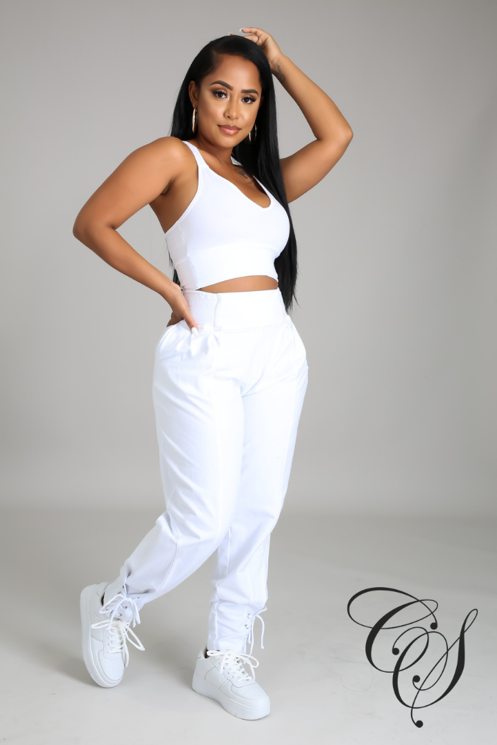 Evona Crop Top with French Terry Baggy Pant