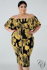 Falan Palms Bodycon Dress, Dresses - Designs By Cece Symoné