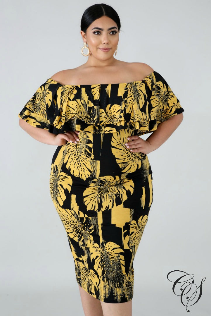 Falan Palms Bodycon Dress, Dresses - Designs By Cece Symoné