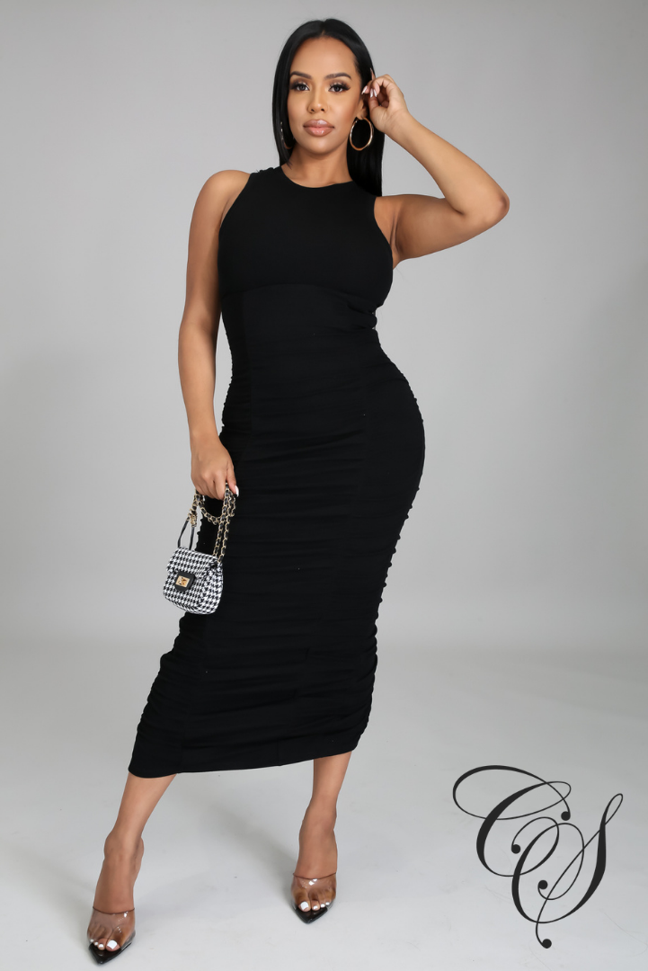 Falynn Extreme Ruched Midaxi Dress