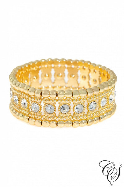 Flexible Metallic Stud Band Bracelet, Bracelet - Designs By Cece Symoné