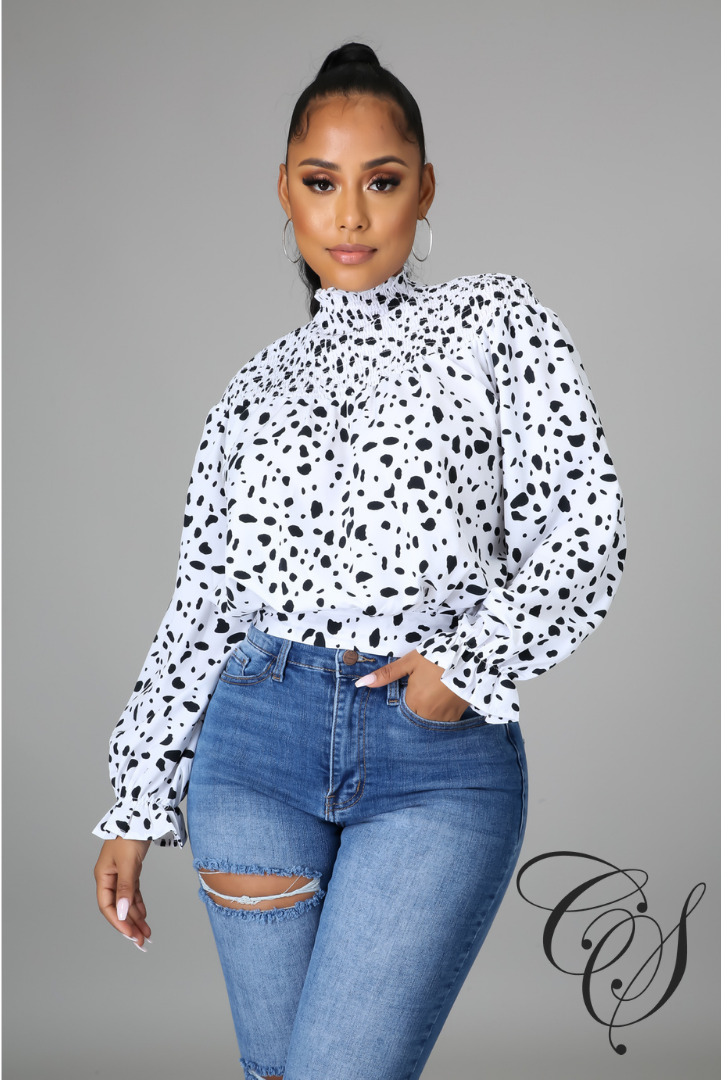 Floria Tie Back Long Sleeve Printed Top