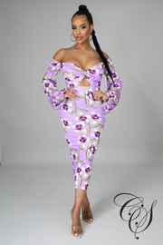 Fran Floral Front Knot Bodycon Dress