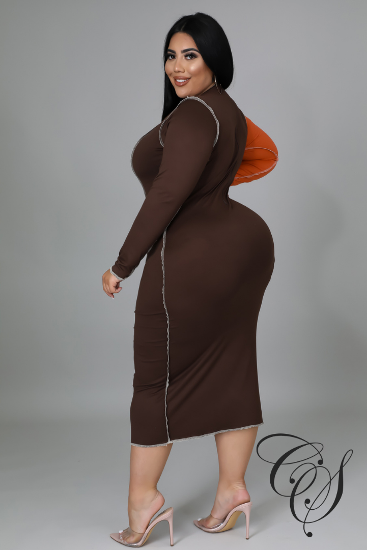 Gabby Leopard Print Contrasting Bodycon Dress