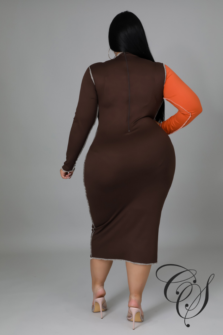 Gabby Leopard Print Contrasting Bodycon Dress