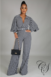 Genna Houndstooth Jumpsuit