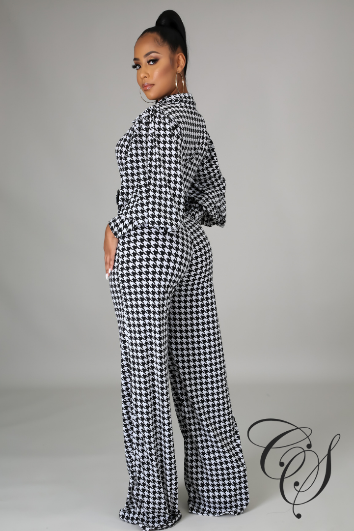 Genna Houndstooth Jumpsuit