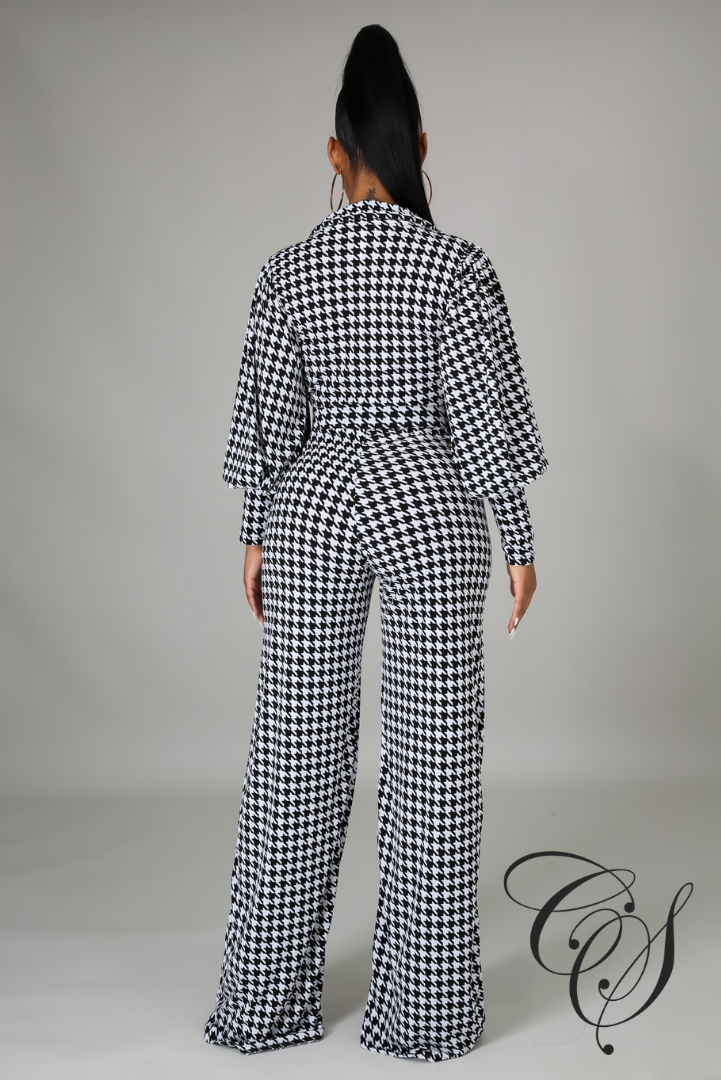 Genna Houndstooth Jumpsuit