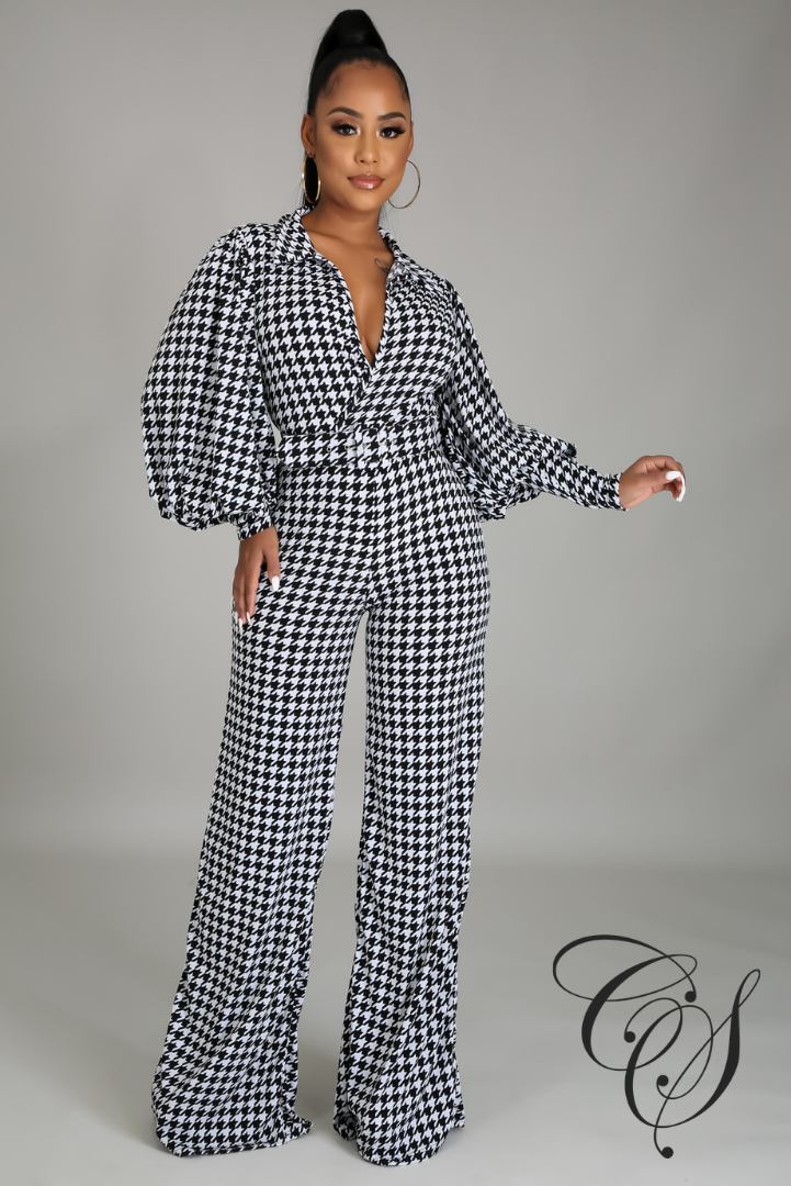 Genna Houndstooth Jumpsuit
