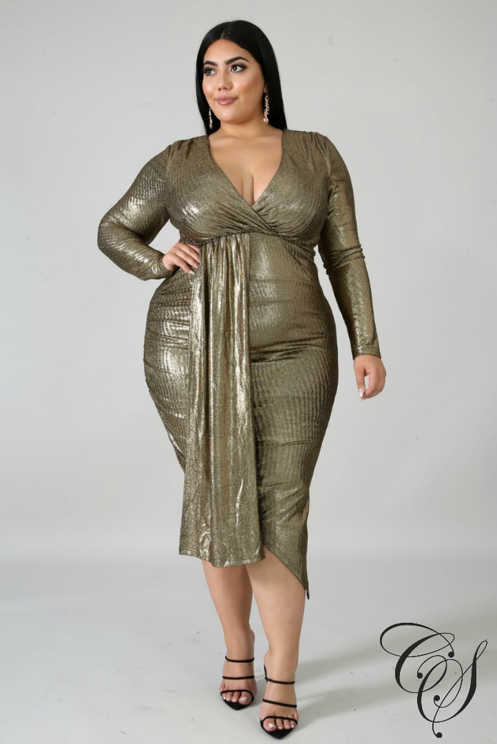 Gina Metallic Bodycon Dress, Dresses - Designs By Cece Symoné