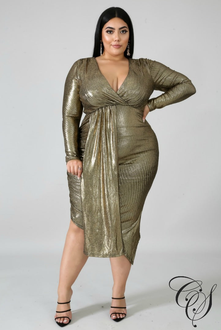 Gina Metallic Bodycon Dress, Dresses - Designs By Cece Symoné