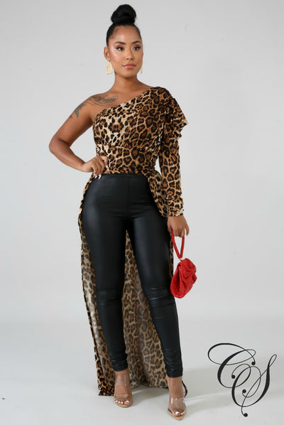 Giselle Cheetah Long Tail Top, Top - Designs By Cece Symoné