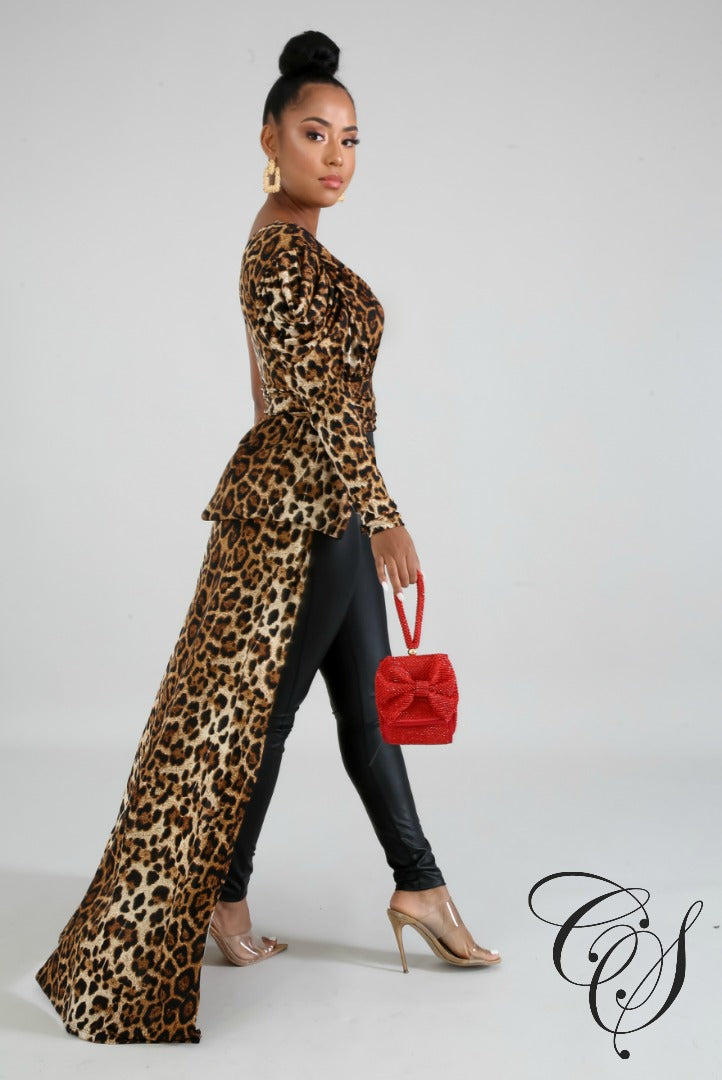 Giselle Cheetah Long Tail Top, Top - Designs By Cece Symoné