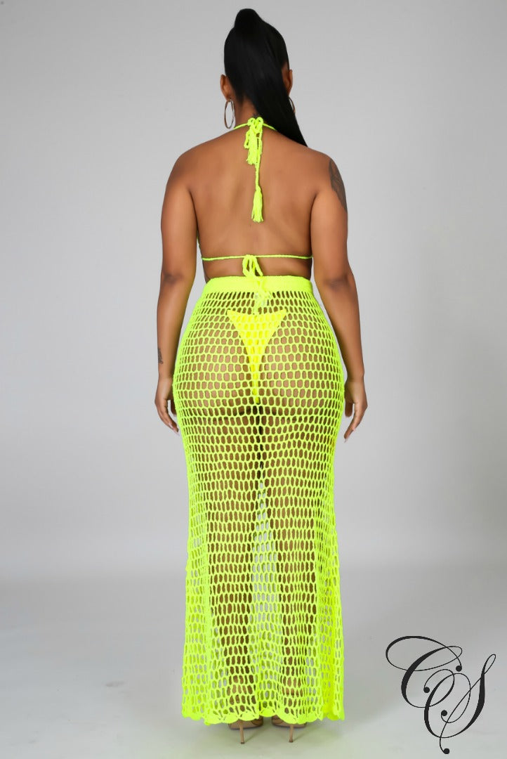 Gloria Neon Crochet Skirt Set, swimsuit - Designs By Cece Symoné