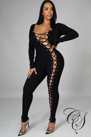 Greta Lace Up Jumpsuit