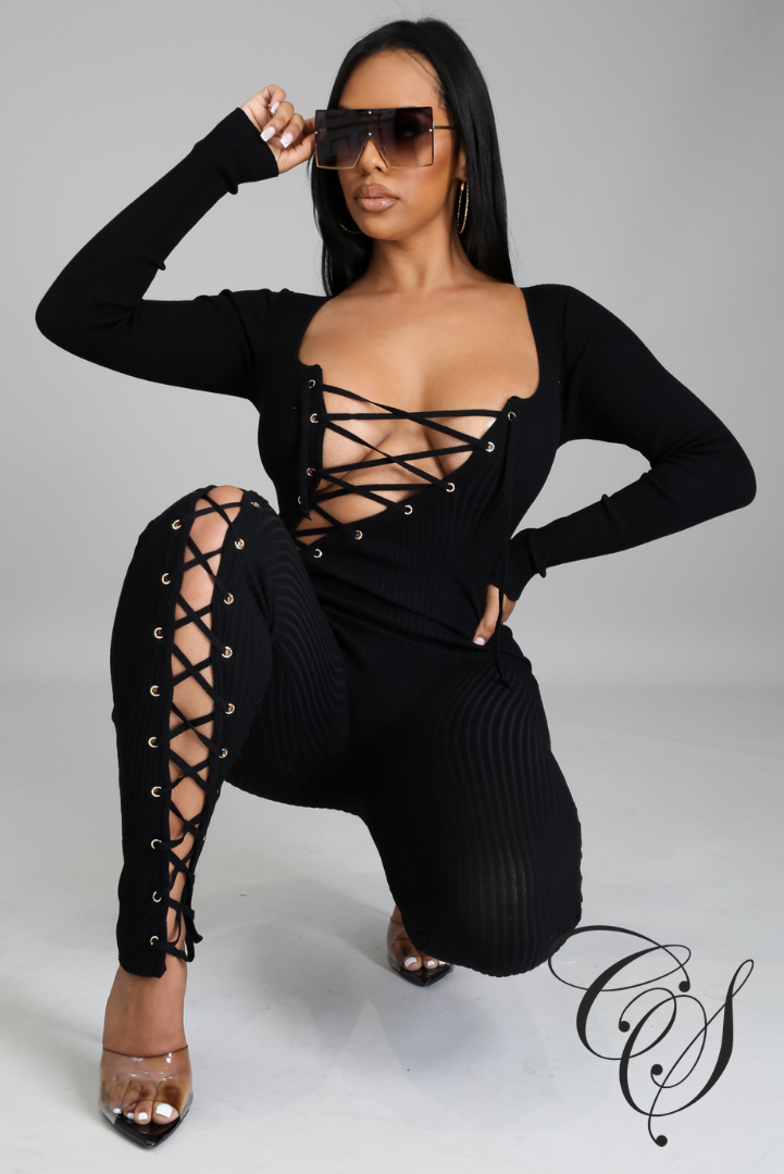 Greta Lace Up Jumpsuit