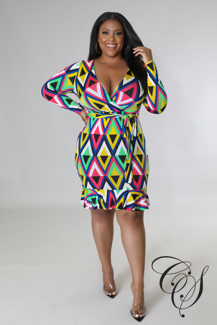 Gwyneth Multi Abstract Print Dress