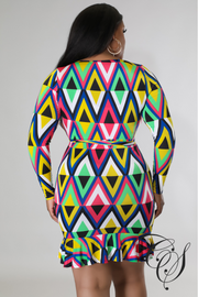 Gwyneth Multi Abstract Print Dress