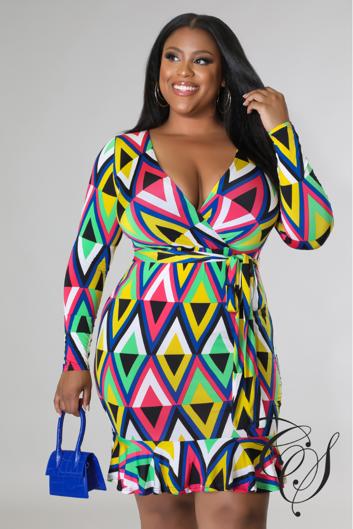 Gwyneth Multi Abstract Print Dress